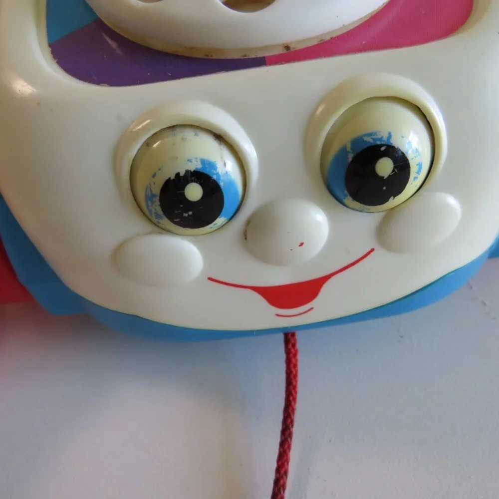 Fisher Price 1993 Telephone Pull Toy WORKS! read all descriptions & see pictures